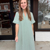 Mint Stripe Everyday Midi Dress