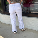Cropped wide leg color denim pants- 2 colors