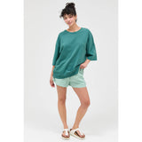 Pigment Dye Oversized Half-Sleeve T-Shirt