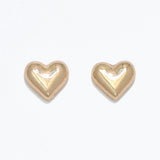 Earrings-Polished Gold Heart