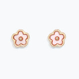 Earrings-Pink and Gold Flowers