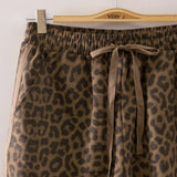 NP70999-1-Leopard Printed Cotton Twill Contrast Tape Detail Pants