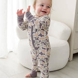 Convertible Bamboo Zip Romper | Camo Cutie