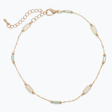 Anklet-Stationed Green Beads on Gol