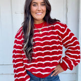 Candy Cane Waves Sweater