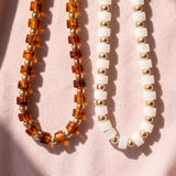 Barrel Bead And Ball Bead Collar Necklace