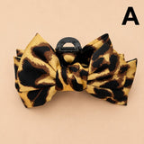 Leopard Print Bow Hair Claw Clips