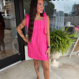 Tie-Strap Square-Neck Mini Dress