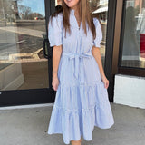 Coastal Charm Stripe Midi Dress