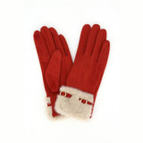 Fur Band Buckle Accent Touchscreen Gloves
