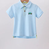 Blue Tractor Embroidered Polo