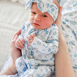 Ruffle Zipper Bamboo Footie | Tied In Blooms