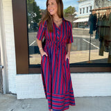 Bonfire Stripe Midi Dress