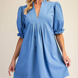 Puff Sleeve Mini Dress