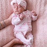 Ruffle Bamboo Zipper Footie | Blooming Butterflies