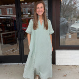 Mint Stripe Everyday Midi Dress