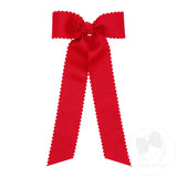 Medium Scalloped Grosgrain Bow with Knot Wrap