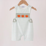 Sage Pumpkin Embroidery Gingham Jon Jon