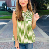 Fancy Friend Striped Top with Bow