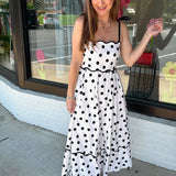 Classic Charm Polka Dot Midi Dress