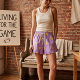 Gameday Ruffle Hem Polka Dot Poplin Shorts