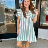 Sage Breeze Stripe Dress