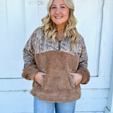 Cozy Camo Sherpa Quarter Zip Pullover