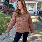 Cocoa Cloud Quilted Half-Zip Pullover