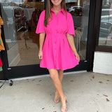 Uptown Pink Shirt Dress