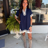 The Brooke Navy Mini Dress