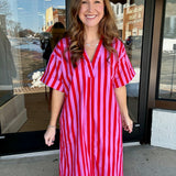 Candy Stripe Cutie Midi Dress