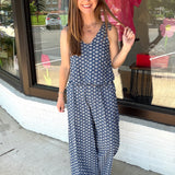Floral Embroidered Denim Set Illusion Jumpsuit