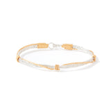 Leap of Faith Bracelet - Sterling Silver with 14K Gold Artist Wire Wraps / 6.5" - XS