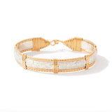 Angelina Bracelet - Sterling Silver Bar with 14K Gold Artist Wire / 7" - M