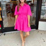 Uptown Pink Shirt Dress