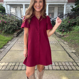 The Presley Collar Neck Button Down Mini Dress