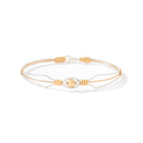 I Am Worthy Bracelet - Sterling Silver with 14K Gold Artist Wire Center Wire and Wraps / 6.5" - XS