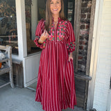 The Signature Embroidered Yoke Midi Dress