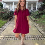 The Presley Collar Neck Button Down Mini Dress