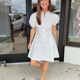 One Step at a Time Puff Sleeve Dress