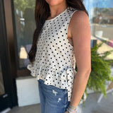 Side Tie Detail Ruffled Top