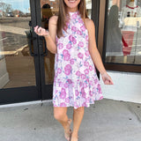 Blushing Bloom Ruffle Dress