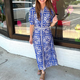 Regal Garden Midi Dress