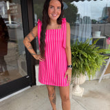 Tie-Strap Square-Neck Mini Dress