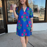 Bold Bloom Embroidered Shift Dress