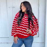 Candy Cane Waves Sweater