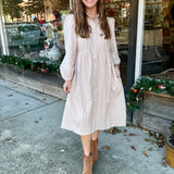 Charming Grace Button Front Midi Dress