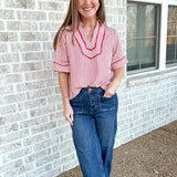 Classic Charm Striped Blouse