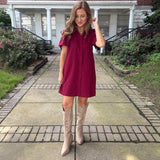The Presley Collar Neck Button Down Mini Dress