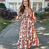 Wildflower Blooms Smocked Boho Maxi Dress